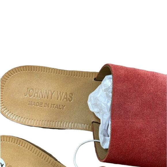 Johnny Was Camilla Red Suede Slides Sandal Size‎ 8 NWOT - Picture 6 of 7